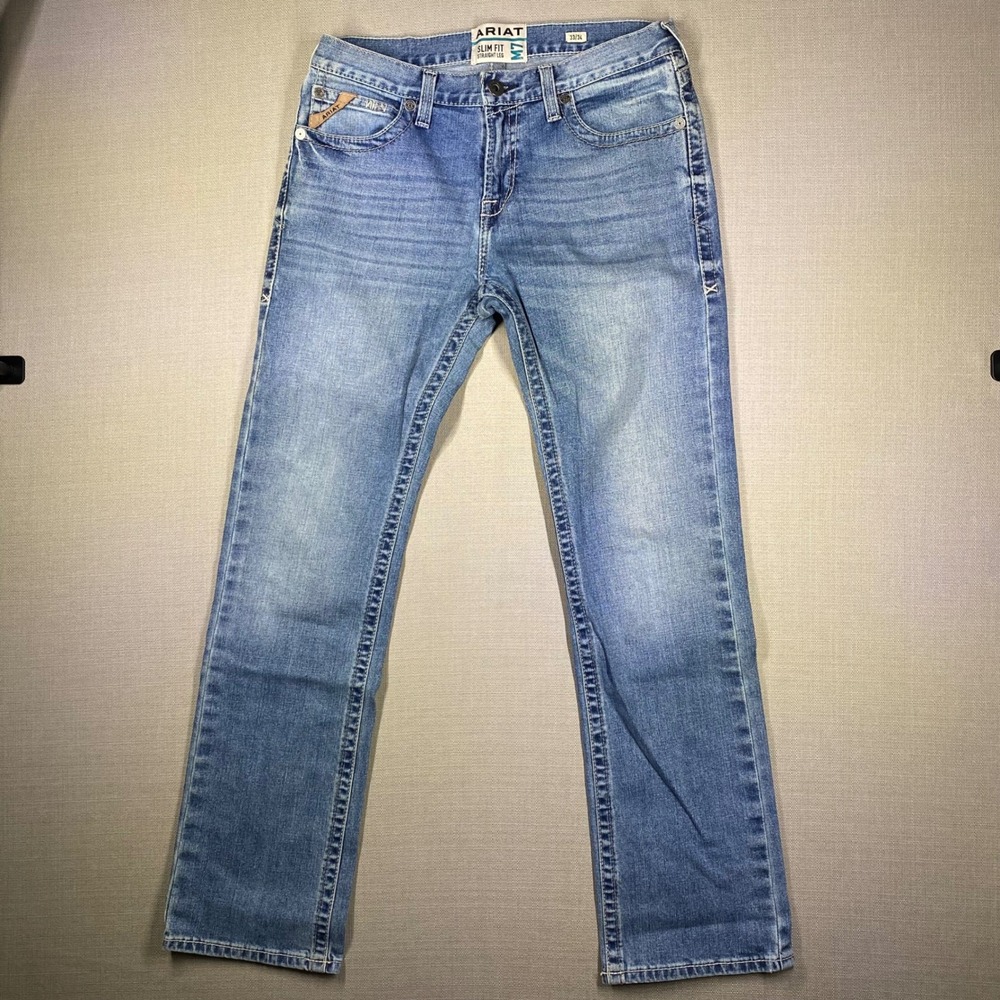 Ariat M7 Rocker Slim Fit Straight Leg Jeans Mens 33x34 Medium Wash Denim